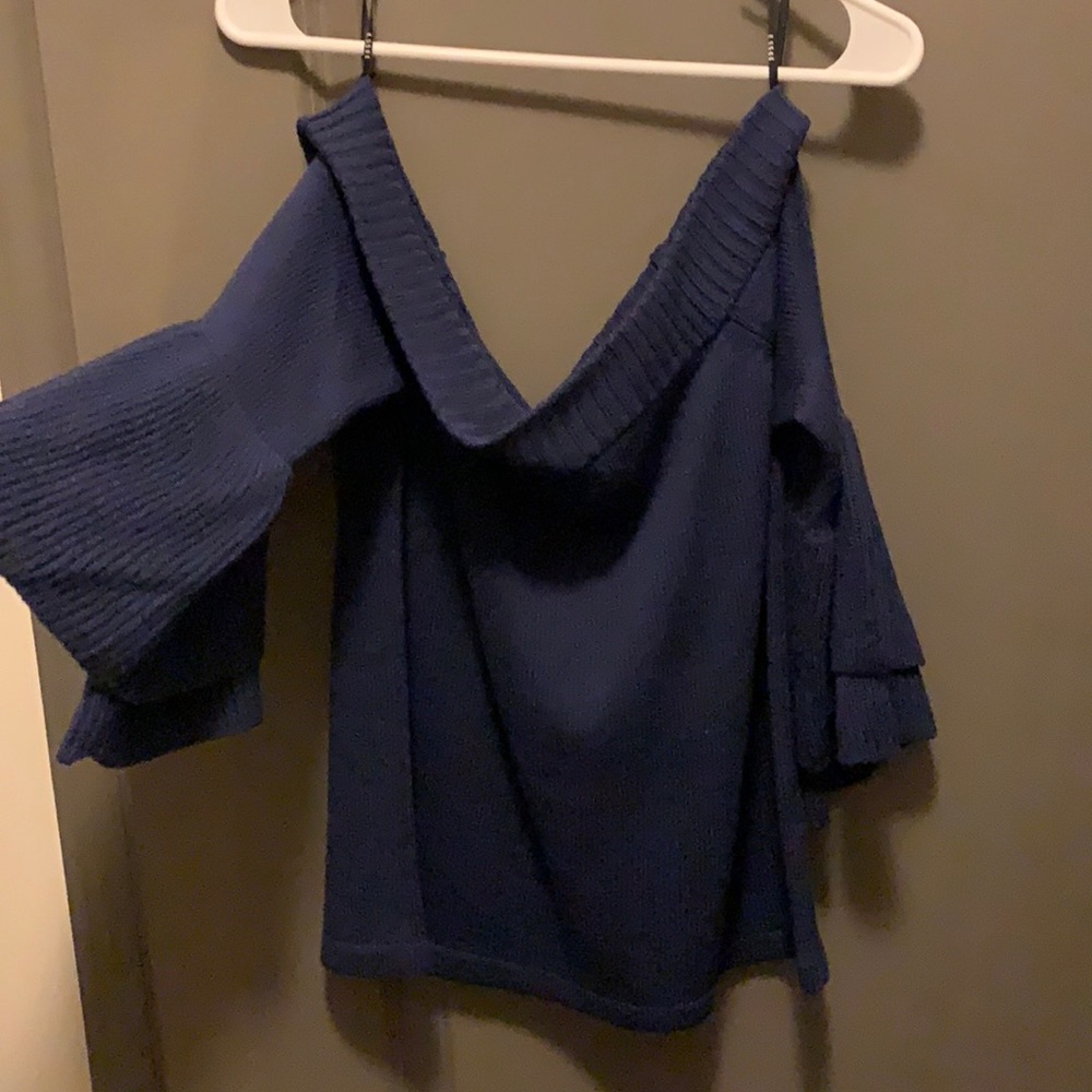 Blue off the shoulder sweater